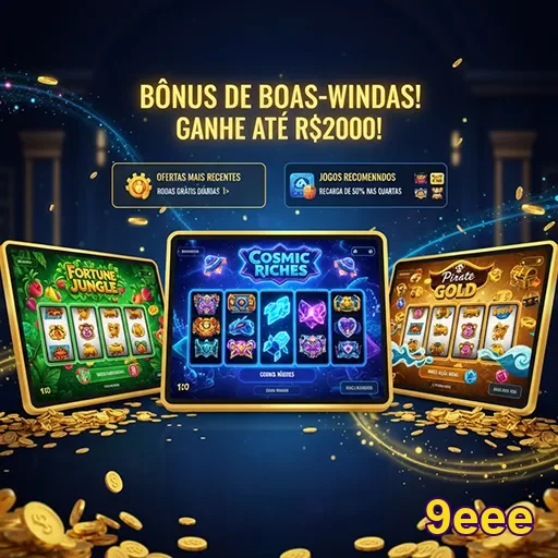 Imagem de bônus de boas-vindas do site 9eee, destacando ofertas especiais para novos usuários.