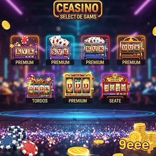 Seleção de jogos de cassino no site 9eee, destacando diversas opções de entretenimento.
